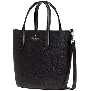 NWT Kate Spade Glitter Glimmer Satchel Crossbody Bag In Black